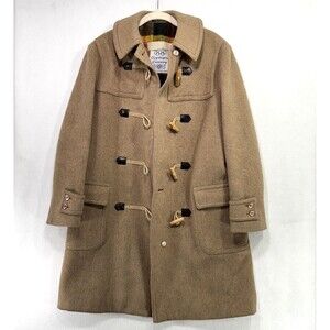 Vintage Olympic Convoy Coat Women M Wool Linen Blend Duffle Toggles Austria 70s